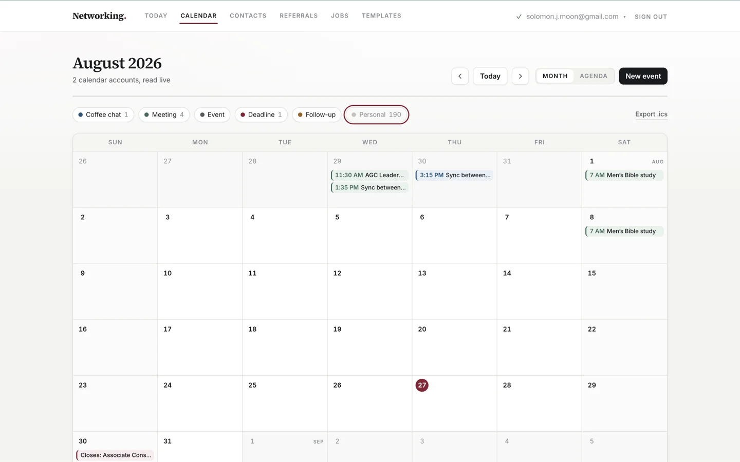 The CRM's sign-in page, reading: a network stays warm on cadence, not on memory.
